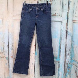 Patagonia Womans 27 Organic Cotton BootCut Blue Denim Jeans Med / Dark Wash Flaw